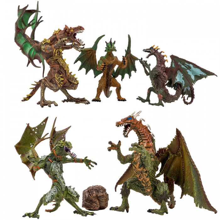 Masai Mara Набор Драконы и динозавры для детей Мир драконов (5 драконов и 1 аксессуар) похититель драконов