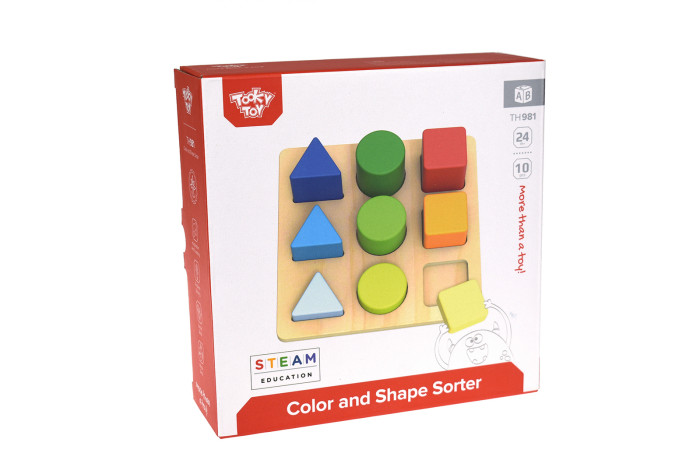 Деревянные игрушки Tooky Toy Игровой набор Учим цвета и формы развивающий набор игрушек для ванны домино учим цвета и формы 20 деталей