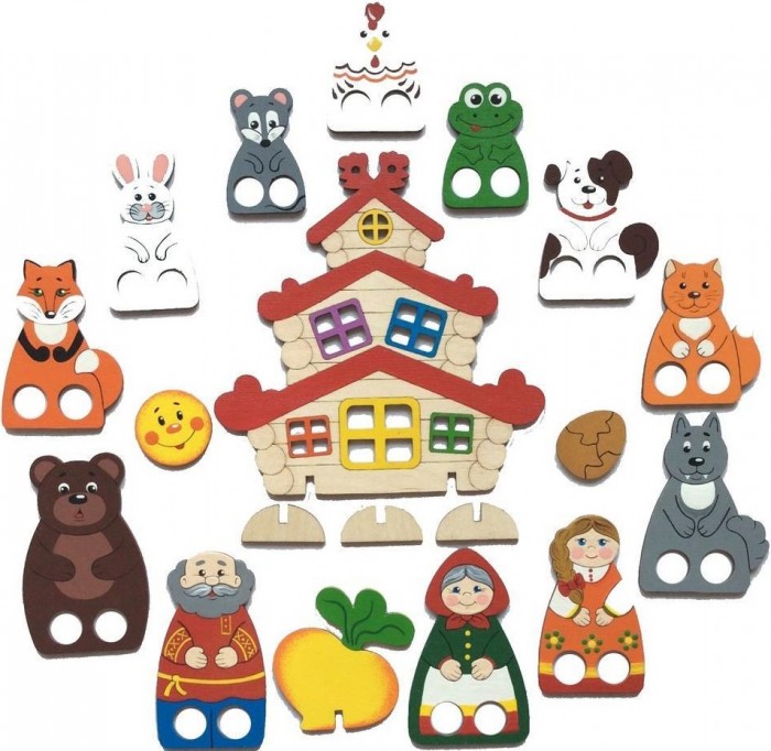 Деревянная игрушка Крона Пальчиковый набор Сказки (16 элементов) 170-009