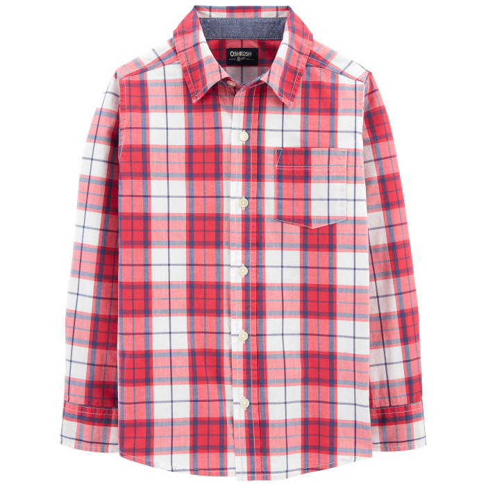 OshKosh B'gosh Рубашка для мальчика в красную клетку, размер 110