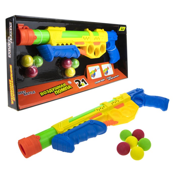 Игрушечное оружие 1 Toy Street Battle Игрушечное оружие 2 в 1 с мягкими шариками