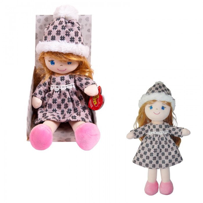 Куклы и одежда для кукол ABtoys Кукла в шапочке и фетровом платье 36 см фото