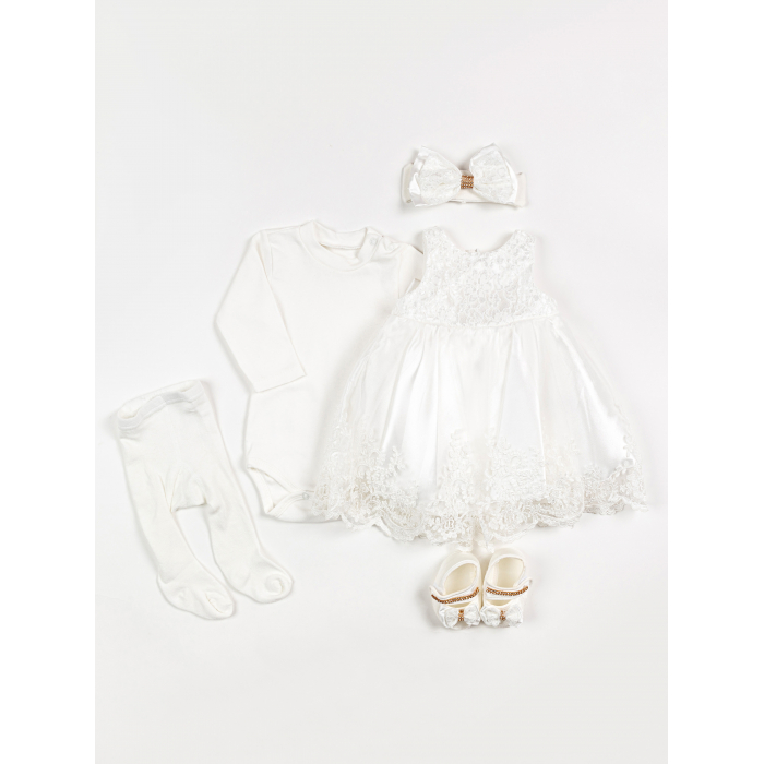 цена Комплекты детской одежды Star Kidz Комплект платье, боди, повязка и пинетки