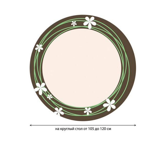 Товары для праздника JoyArty Скатерть на кухонный стол Круг с цветами круглая на резинке 105x120 см