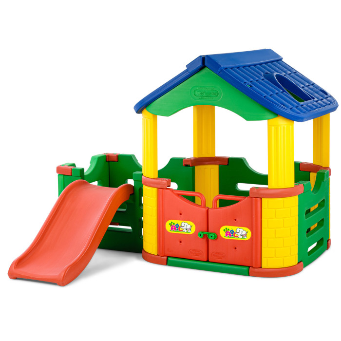 Happy Box Двойной игровой домик с горкой toy monarch игровой домик с забором и горкой