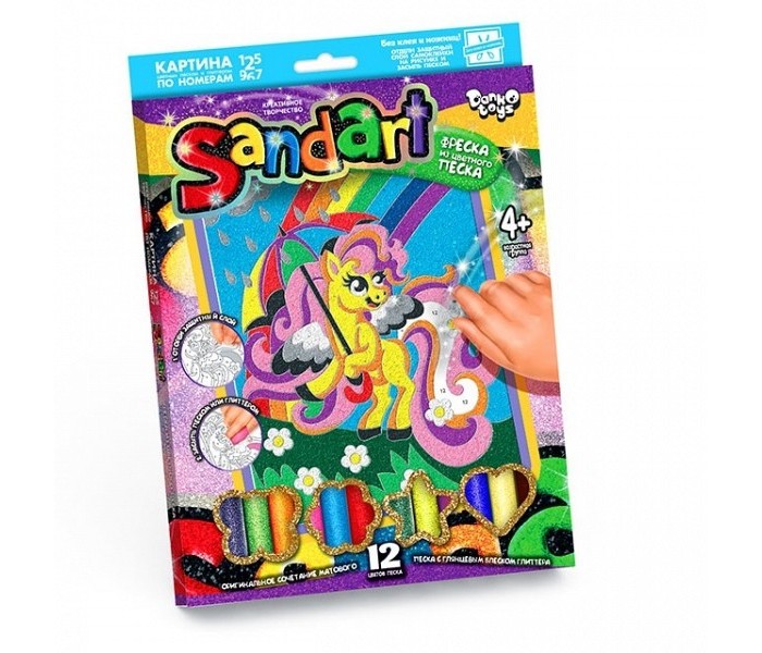  Danko Toys Фреска из песка Sand Art Пони и радуга