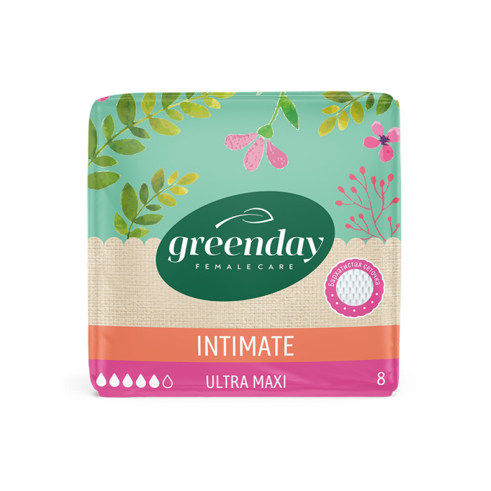 

GreenDay Прокладки женские Ultra Maxi Dry 8 шт. 10 упаковок, Прокладки женские Ultra Maxi Dry 8 шт. 10 упаковок