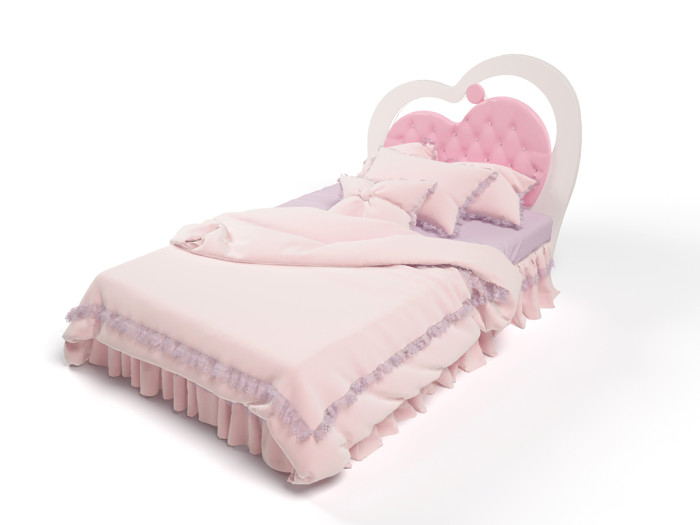 Подростковая кровать ABC-King Lovely 4 МДФ c освещением, мягкой вставкой и стразами 190x90