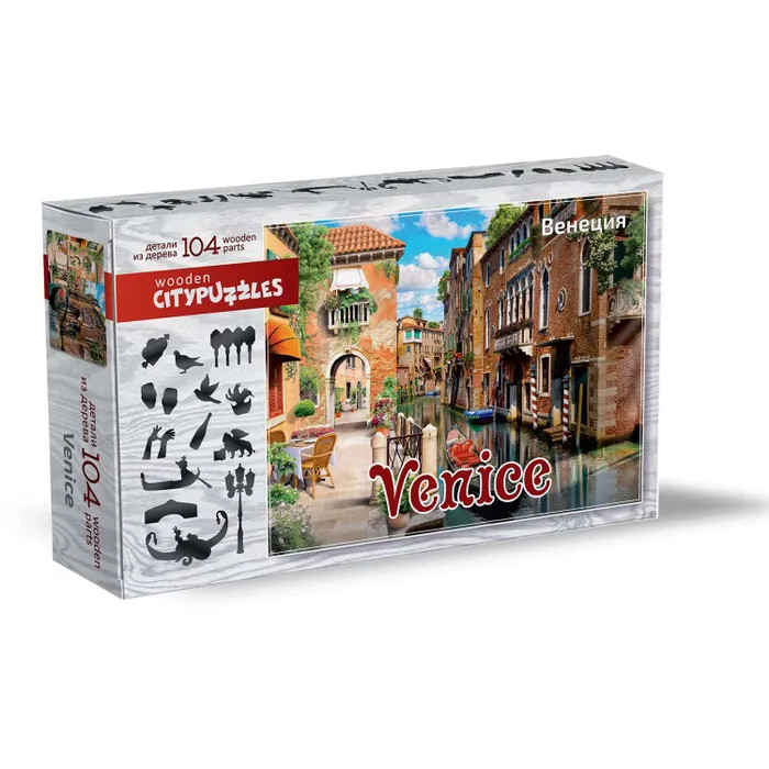 Нескучные Игры Деревянный пазл Citypuzzles Венеция пазл деревянный нескучные игры citypuzzles калининград 8187
