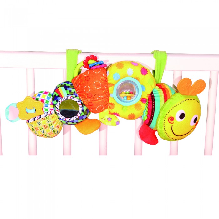 подвесные игрушки happy baby растяжка с вибрацией гусеница Подвесные игрушки Biba Toys Забавная Гусеница