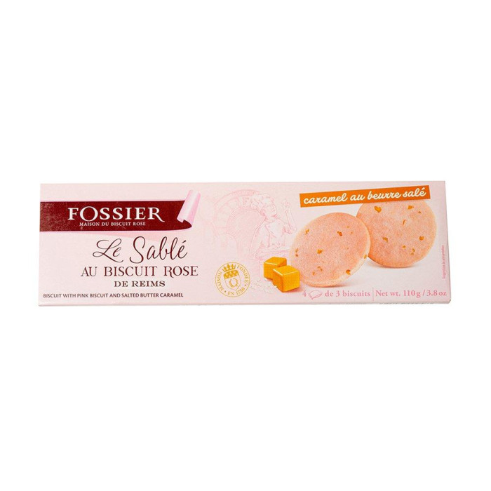 Fossier Печенье розовый бисквит с соленой карамелью 110 г 0958.00002 - фото 1