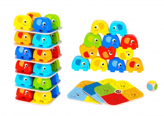 Деревянные игрушки Tooky Toy Игра Слоники деревянные игрушки tooky toy игра учим цвета счет и формы
