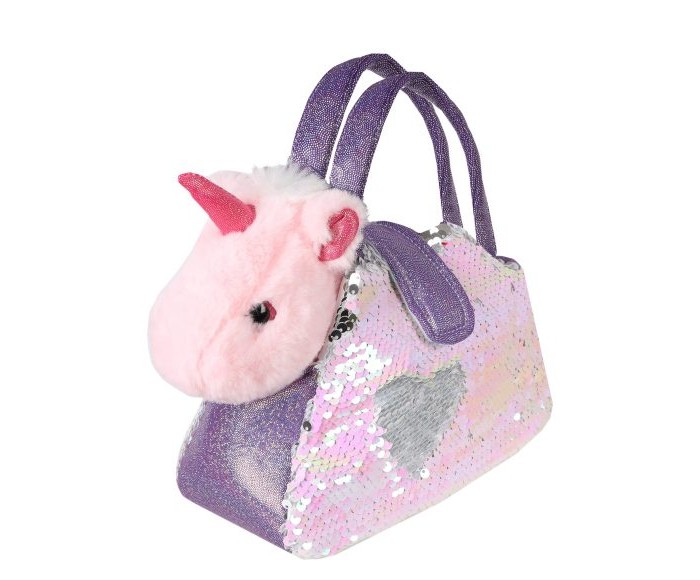 Мягкая игрушка Fluffy Family Единорог 18 см в сумочке с пайетками кошелек на молнии с пайетками единорог сердце 13см текстиль