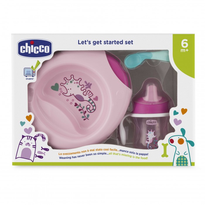 Chicco Набор детской посуды от 6 мес. подвесная игрушка chicco набор подарочный на рождение малыша