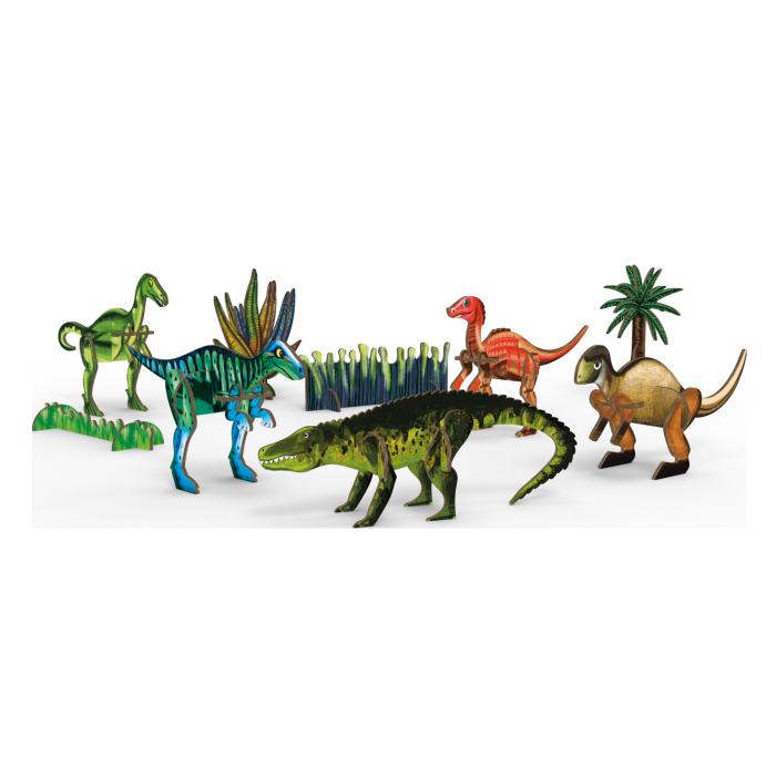 Сборные модели Кувырком Сборные 3Д модели из дерева Самые древние динозавры (5 дино + растения) сборные модели rezark корабль шебека