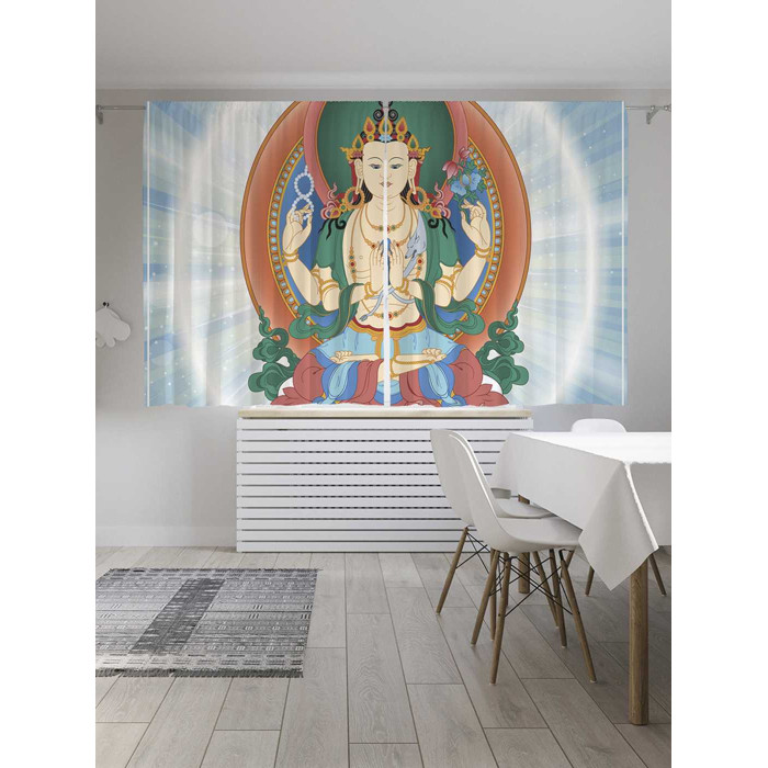 JoyArty Классические шторы Будда медитирует серия Oxford DeLux 2 полотна 145x180 см будда истории о перерождениях