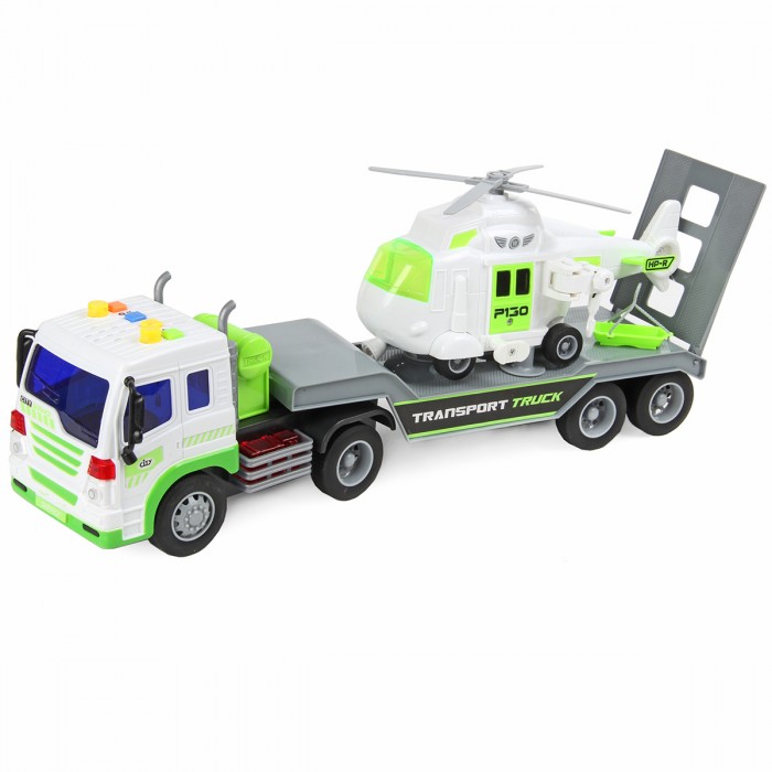 Машины Drift Автовоз с вертолетом Transport Truck 1:16