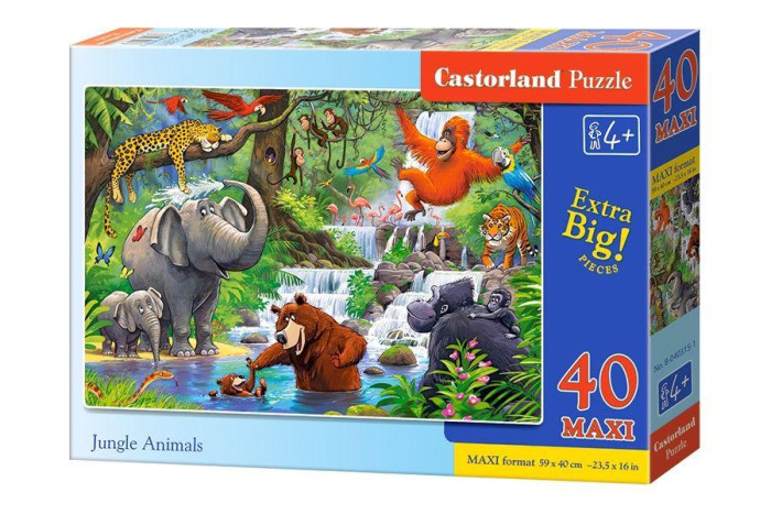 Castorland Пазлы MAXI Животные джунглей (40 элементов) животные джунглей книжка гармошка
