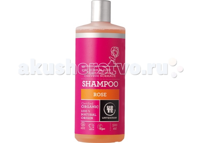 Косметика для мамы Urtekram Шампунь для нормальных волос Роза 500 мл цена и фото