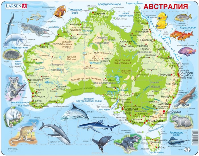 Пазлы Larsen Пазлы Животные Австралии набор животные австралии 4 10 см