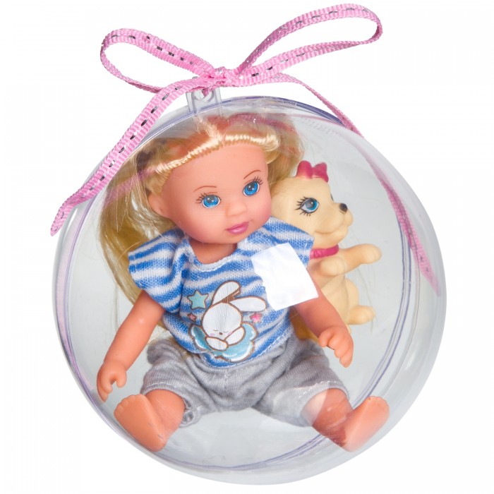 цена Куклы и одежда для кукол Bondibon Набор игровой куколка Oly 13 см с собачкой в прозрачном шаре ВВ3883