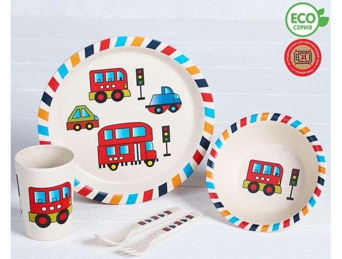 

Крошка Я Набор бамбуковой посуды Машинки (5 предметов) 3860786, Набор бамбуковой посуды Машинки (5 предметов) 3860786