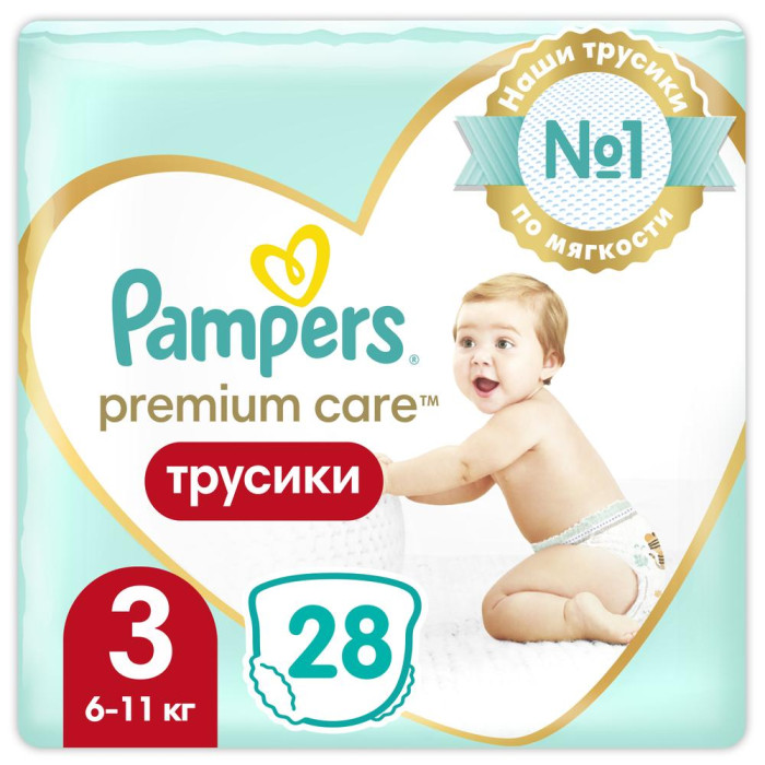  Pampers Подгузники-трусики Premium Care Pants Midi р.3 (6-11 кг) 28 шт.