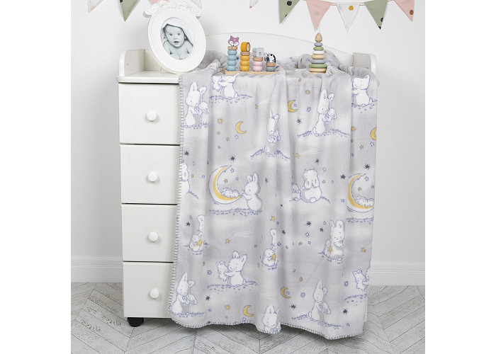 цена Пледы Baby Nice (ОТК) Micro Flannel Лунный зайчик 140х100 см