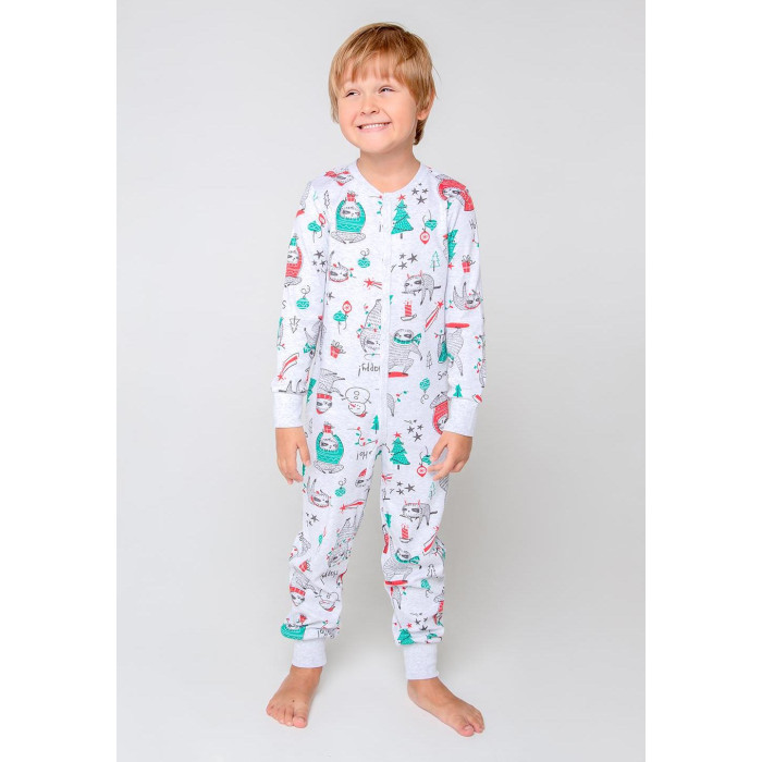 Домашняя одежда Crockid Комбинезон для мальчика Новогодние ленивцы