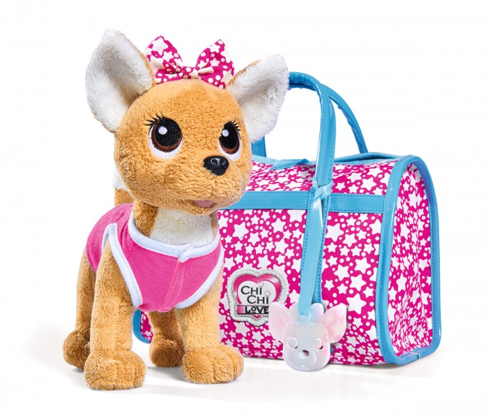 Мягкая игрушка Chi-Chi Love собачка Звездный стиль с сумочкой 20 см