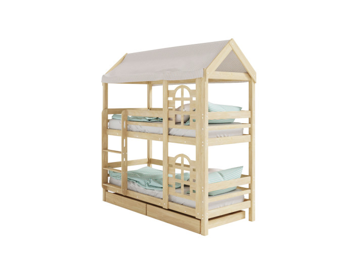 Кровати для подростков Green Mebel двухъярусная домик Бэби люкс 190х70 кровати для подростков green mebel вигвам 190х70