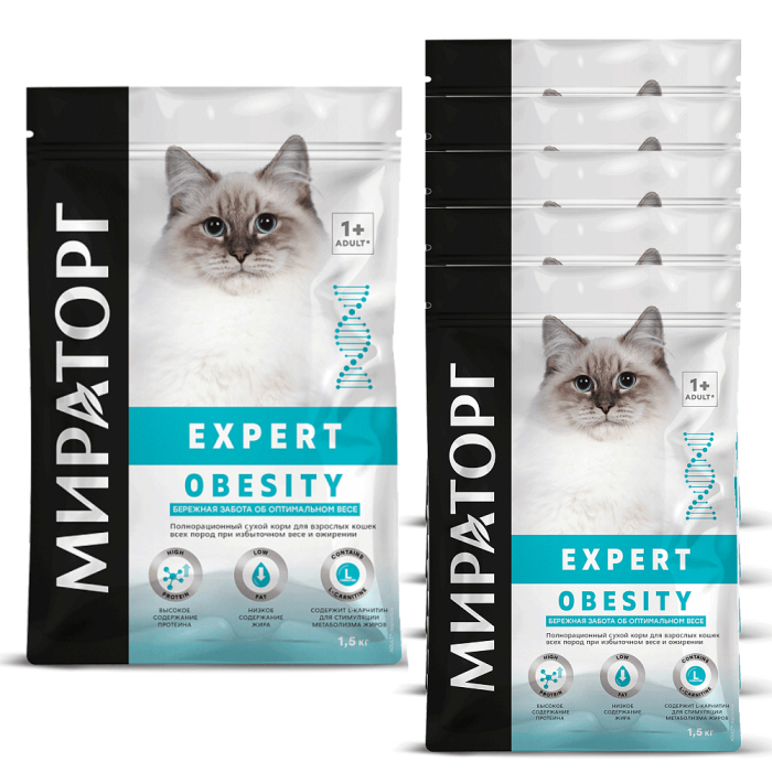  Winner Сухой корм для взрослых кошек всех пород при избыточном весе и ожирении 1.5 кг 6 шт.