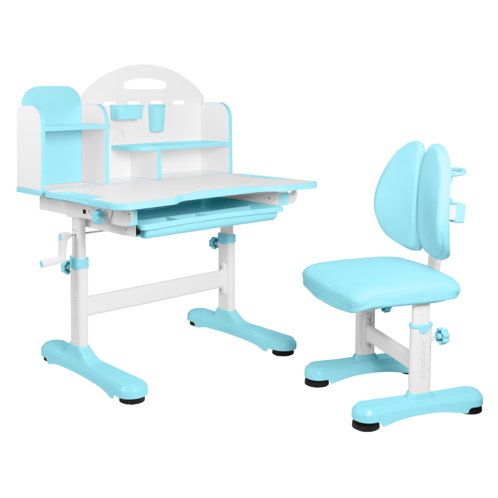 Школьные парты Anatomica Комплект Fiona (парта, стул, надстройка, выдвижной ящик) школьные парты anatomica растущий комплект legare парта стул