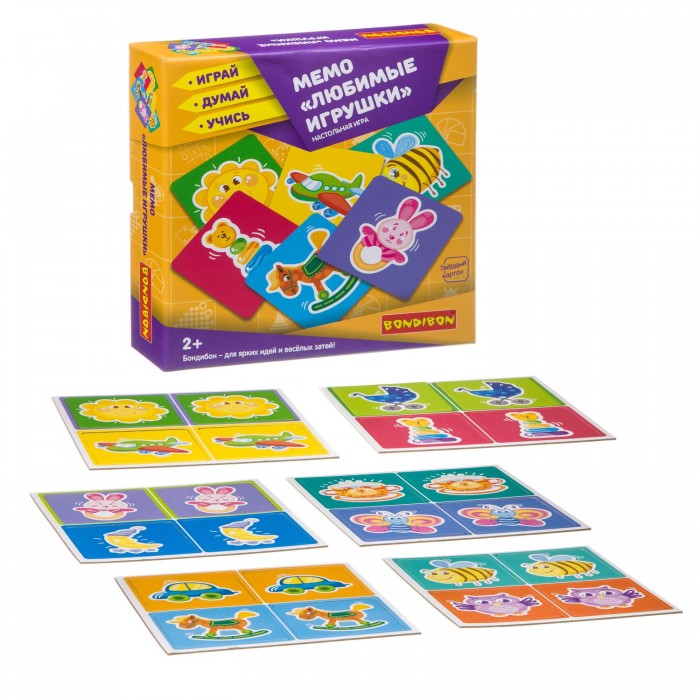 Bondibon Настольная игра Мемо Любимые игрушки карточки для умного развития мои первые слова игрушки развивающие игры с малышом 34 карточки