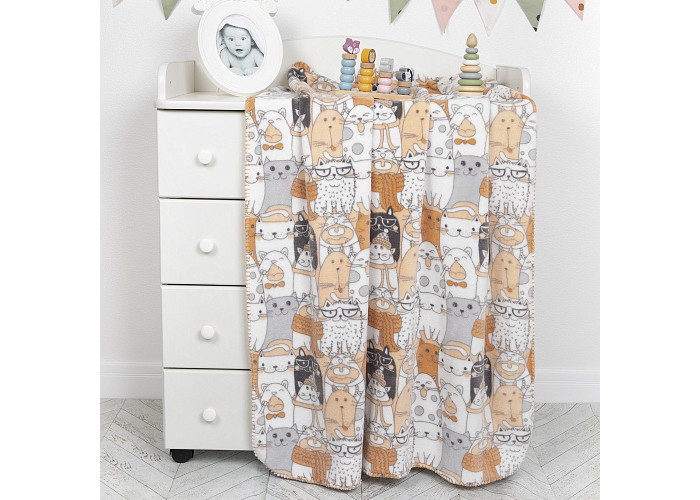 цена Пледы Baby Nice (ОТК) Micro Flannel Котики 140х100 см