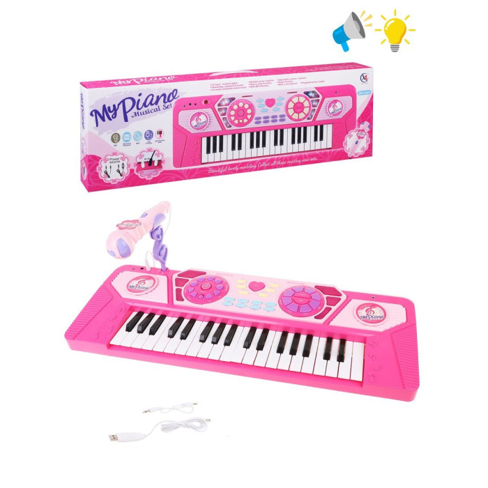 

Музыкальный инструмент Наша Игрушка синтезатор 37 клавиш с микрофоном, синтезатор 37 клавиш с микрофоном