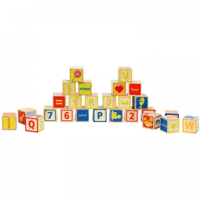 Деревянная игрушка Hape Кубики ABC деревянная игрушка tooky toy кубики буквы и цифры 70 шт