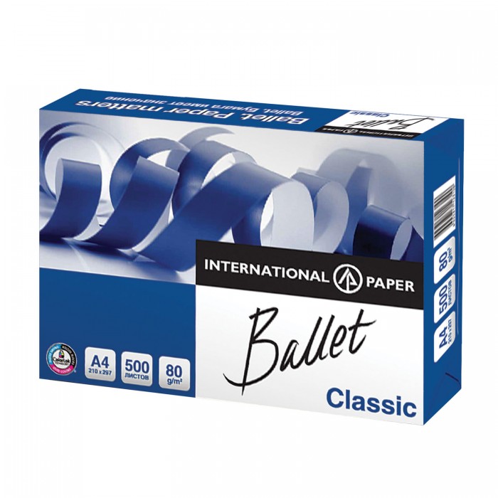 Канцелярия Ballet Classic Бумага А4 500 листов бумага офисная a4 80 г м2 ballet classic класс в 4 пачки по 500 листов