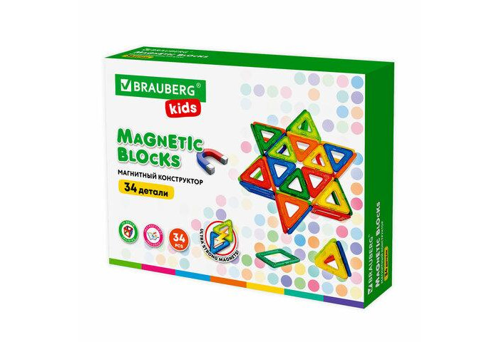 

Конструктор Brauberg магнитный Big Magnetic Blocks-34 (34 детали), магнитный Big Magnetic Blocks-34 (34 детали)