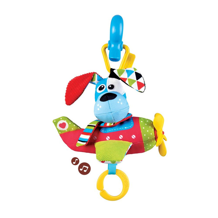 Подвесная игрушка Yookidoo Щенок в самолете мягкая музыкальная подвесная игрушка yookidoo коровка в самолете мягкая музыкальная