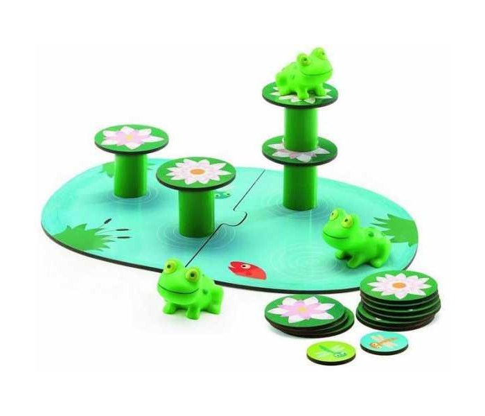 Игры для малышей Djeco Настольная игра Лягушачий балансир игра настольная цветные лягушата