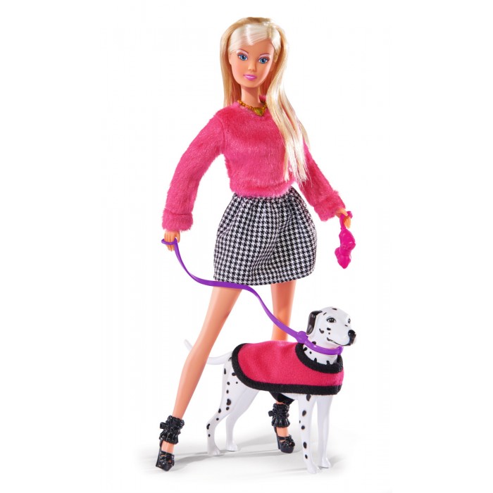 Куклы и одежда для кукол Simba Кукла Штеффи на прогулке с далматинцем кукла steffi штеффи 29 см набор с татуудалить по задаче