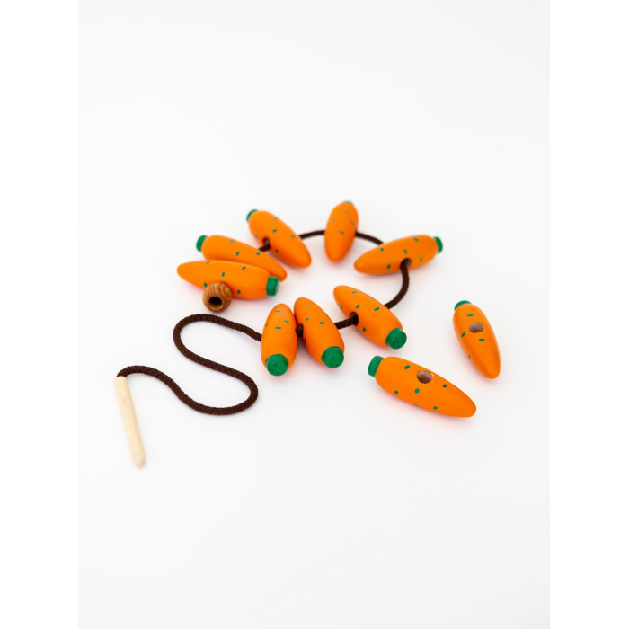 Деревянная игрушка Mag Wood Шнуровка Морковки