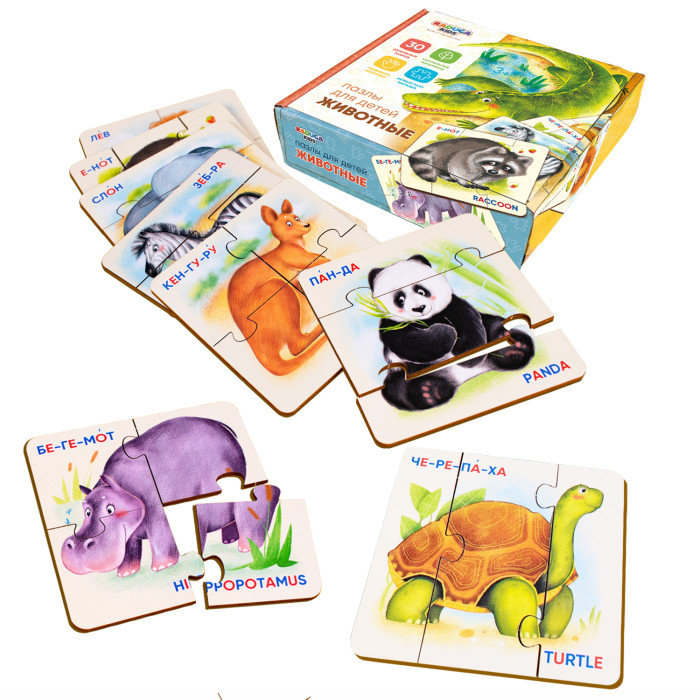 

Деревянная игрушка Raduga Kids Пазлы животные, Пазлы животные