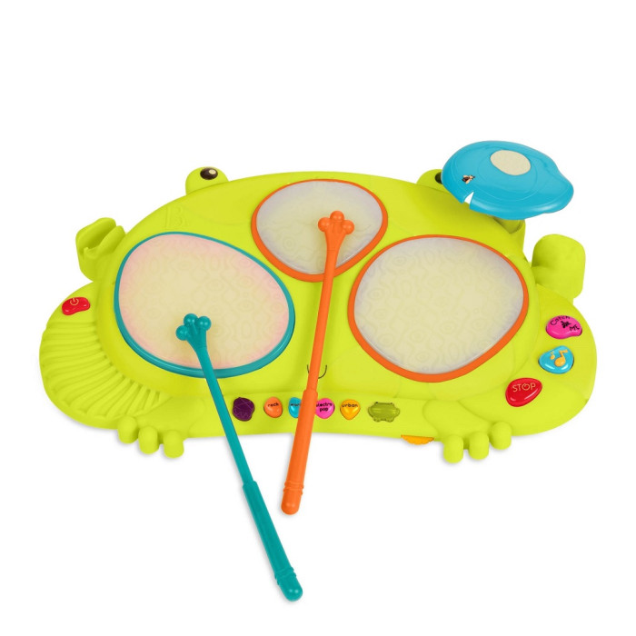Музыкальный инструмент B.Toys Игрушка музыкальная Мульти-барабан Лягушка музыкальная игрушка барабан