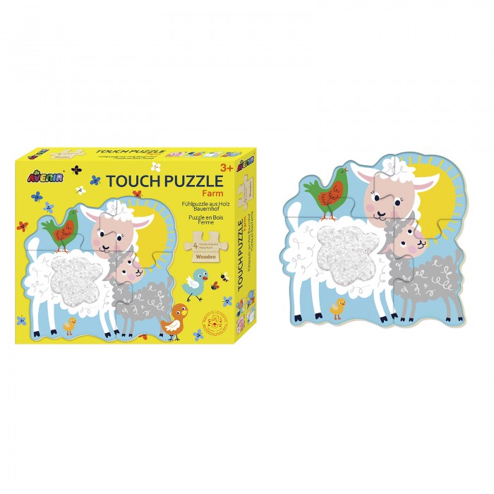  Деревянные игрушки Avenir Пазл для малышей с текстурными вставками Животные фермы