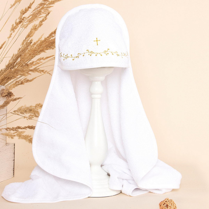 Крестильная одежда Золотой Гусь Крестильное махровое полотенце Верую 100х75 цена и фото