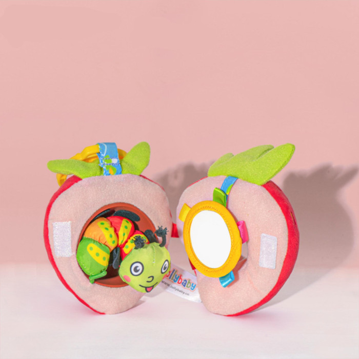 Подвесная игрушка Jollybaby мягкая развивающая с набором погремушек Клубника