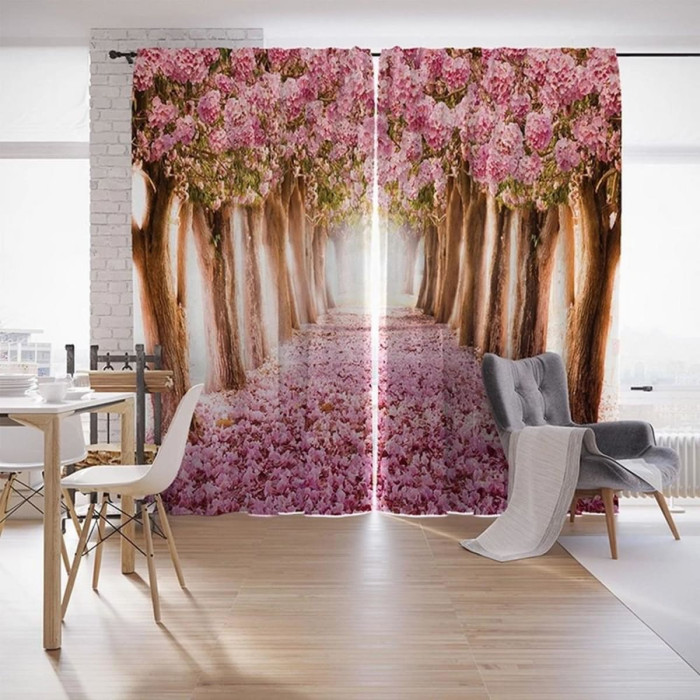 

JoyArty Шторы с фотопечатью Цветущая аллея из сатена 290х265 см, Шторы с фотопечатью Цветущая аллея из сатена 290х265 см