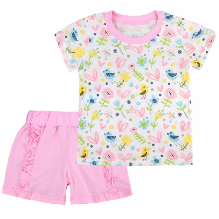 

Babycollection Костюм для девочки Нежность (футболка, шорты), Костюм для девочки Нежность (футболка, шорты)